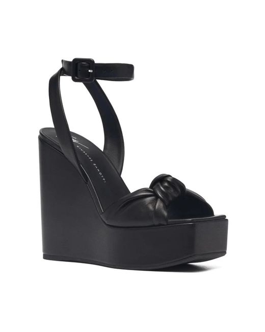 Giuseppe Zanotti Black Elegante schwarze flache sandalen