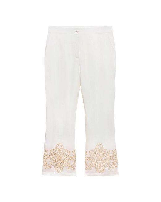 Trousers > cropped trousers Elena Miro en coloris White