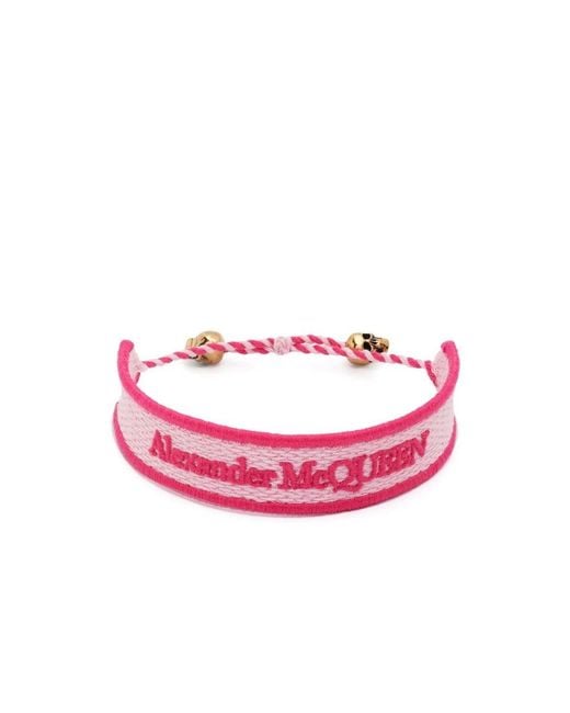 Alexander McQueen Pink Skull logo armband - hellrosa
