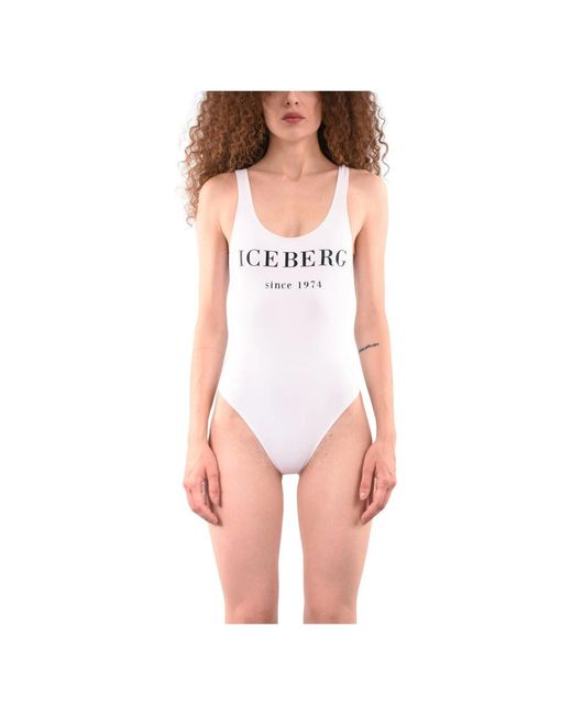 Iceberg Badmode ,Wit ,One-Piece Badpak in het White