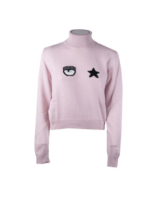 Chiara Ferragni Pink Turtlenecks