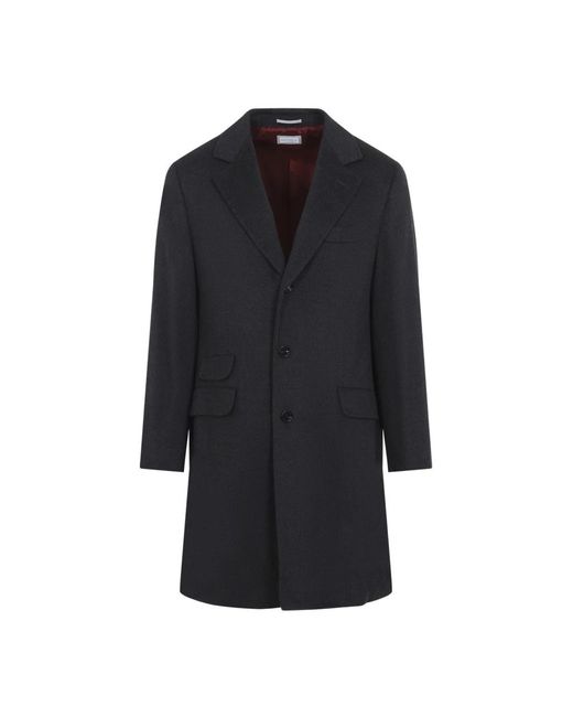 Brunello Cucinelli Blue Single-Breasted Coats for men