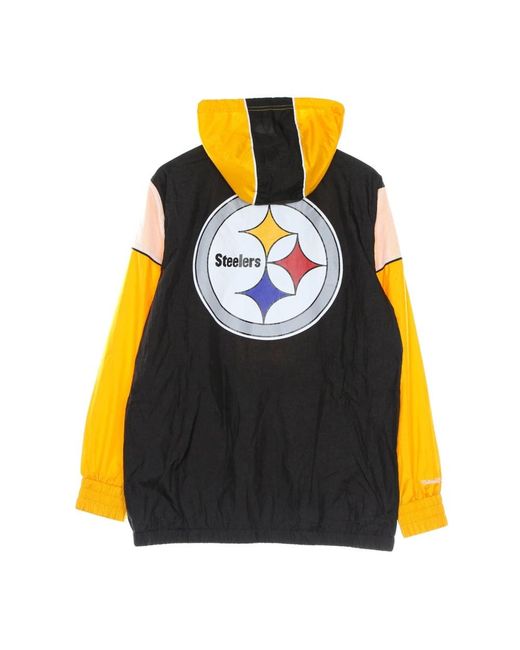 Mitchell & Ness Fitness ,Veelkleurig ,Polyester Pittsburgh Steelers Windbreaker Hoodie Jas in het Yellow voor heren