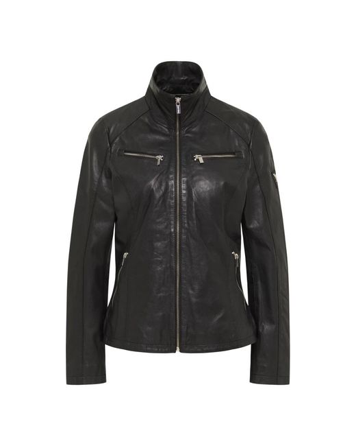 carlo colucci Black Softe Lederjacke Basic