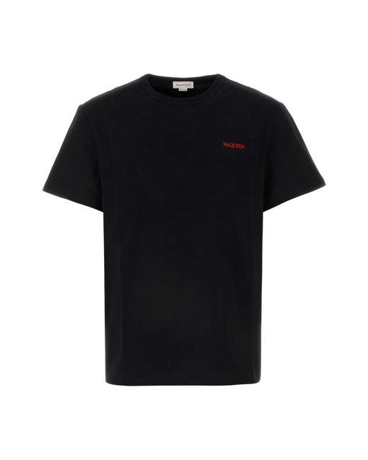 Alexander McQueen Stylisches schwarzes baumwoll-t-shirt in Black für Herren