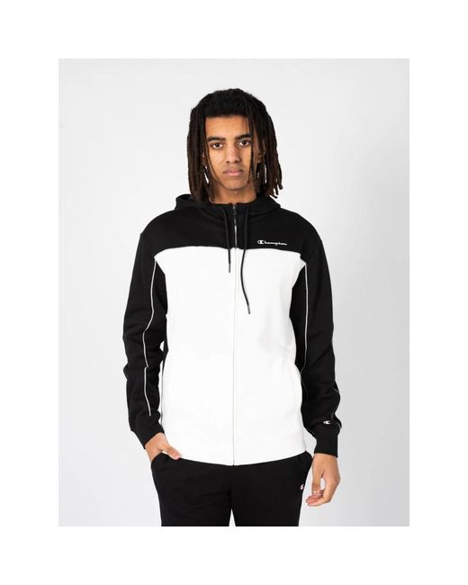 Champion Hoodies & Sweatvesten ,Zwart ,Katoen Zip-Hoodie Voor Casual Stijl in het Black voor heren