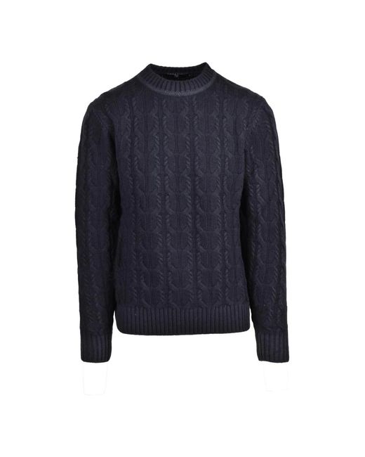 Daniele Fiesoli Blue Round-Neck Knitwear for men