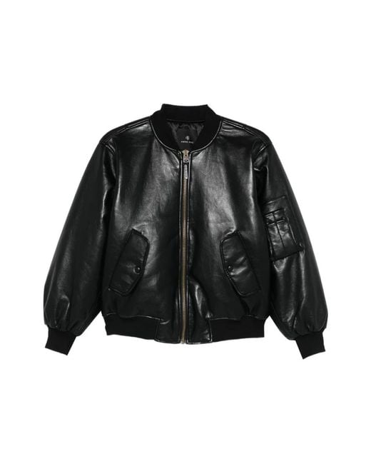 Anine Bing Black Bomber Jackets