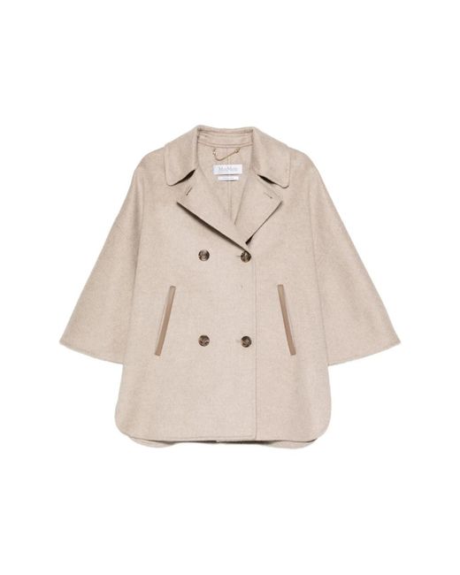 Max Mara Kort Cape in het Natural
