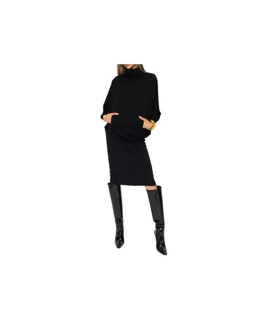 Saint Laurent Black Knitted Dresses