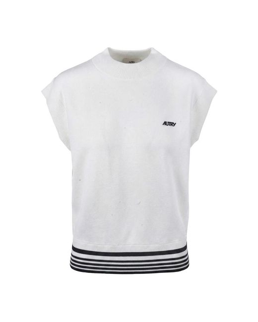Autry White Sleeveless Tops