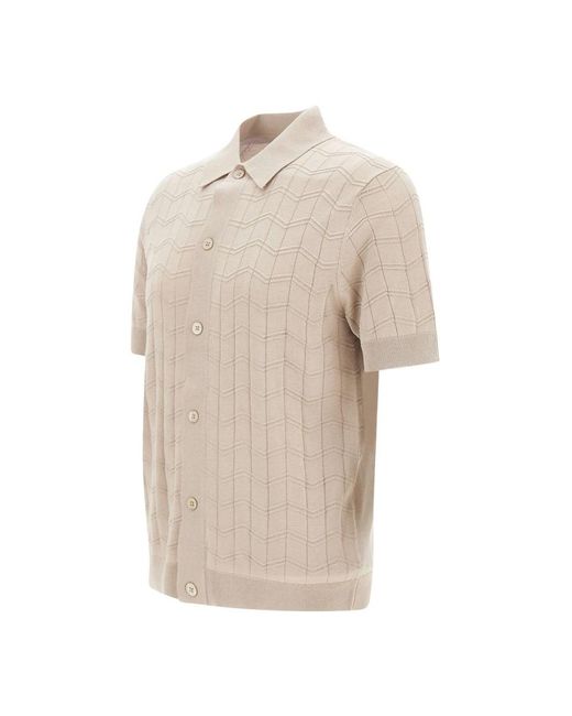Paolo Pecora Natural Short Sleeve Shirts for men
