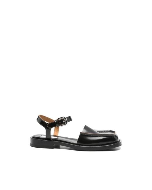 Moschino Black Flat Sandals
