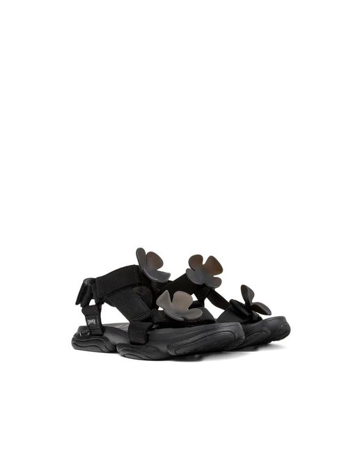 Camper Black Flat Sandals