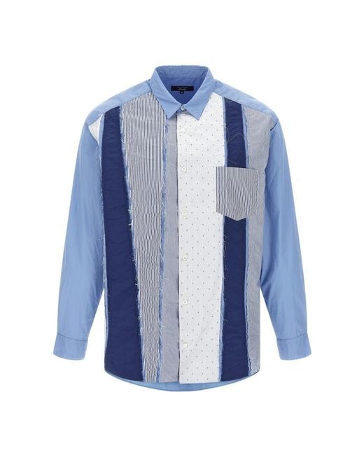 Comme des Garçons Patchwork Shirt in het Blue voor heren