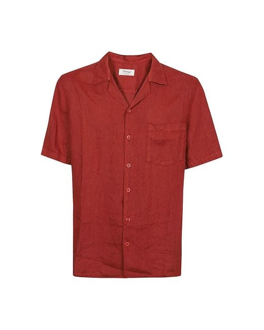 Tela Genova Red Short Sleeve Shirts for men