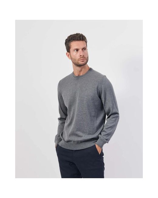 HUGO Gray Round-Neck Knitwear for men