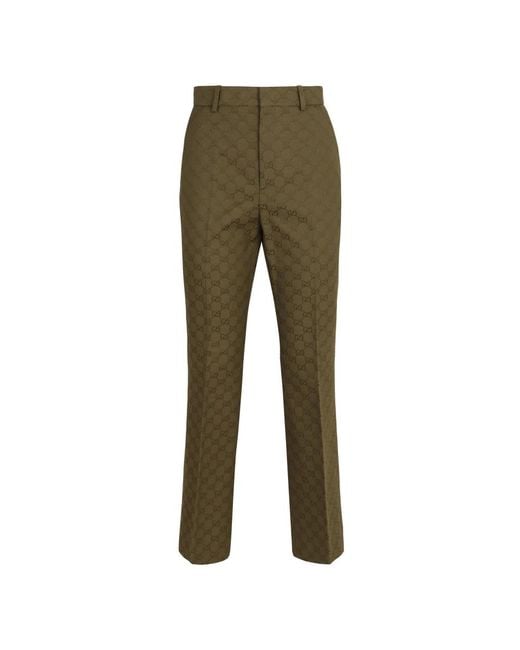 Slim-Fit Trousers Gucci de color Green