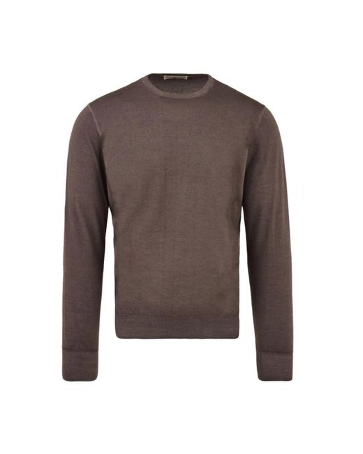 FILIPPO DE LAURENTIIS Brown Round-Neck Knitwear for men