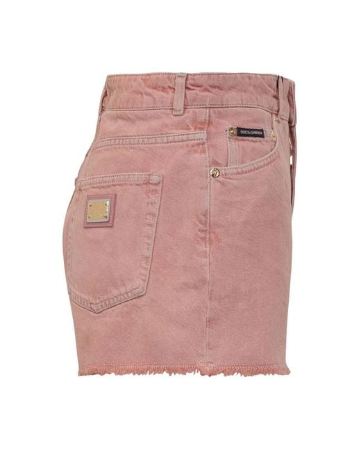 Dolce & Gabbana Pink Denim Shorts