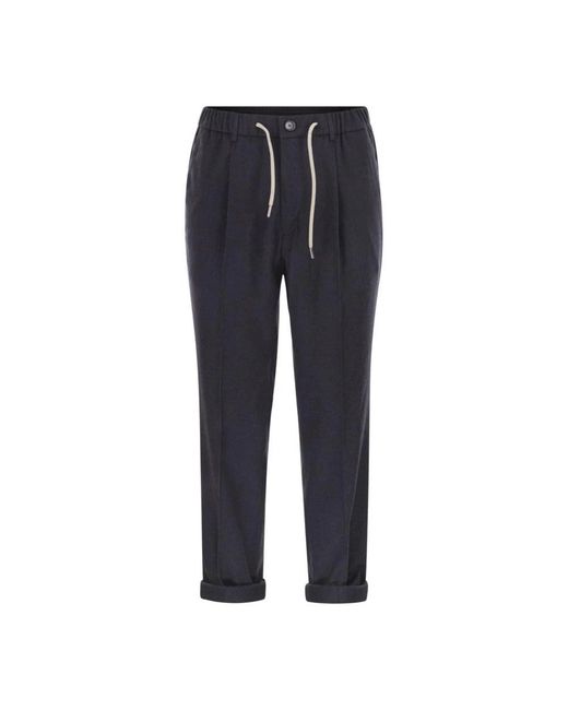 Herno Pleated Drawstring Broeken in het Blue voor heren