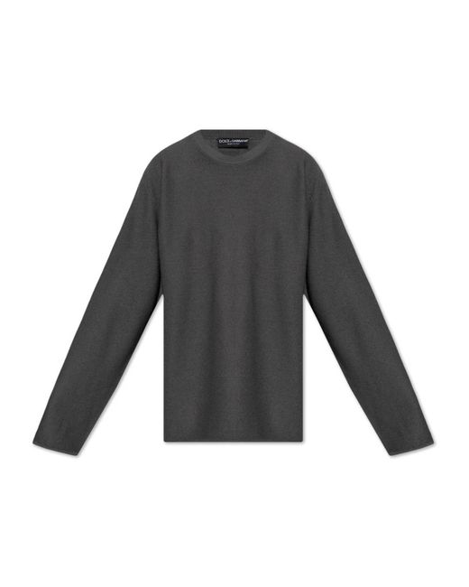 Dolce & Gabbana Gray Round-Neck Knitwear for men