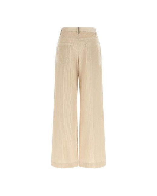Brunello Cucinelli Natural Wide Trousers