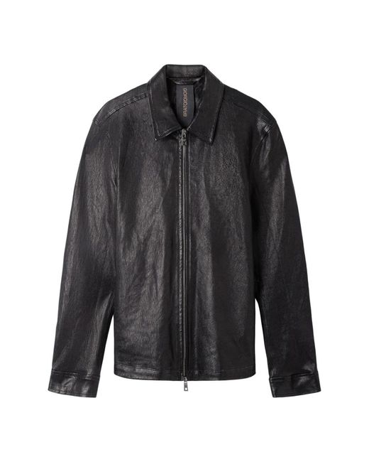 Giorgio Brato Black Leather Jackets for men