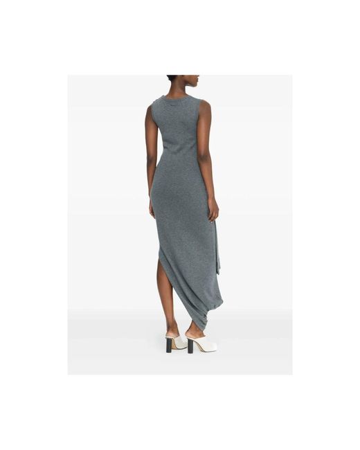 J.W. Anderson Gray Anthrazitgraues Ärmelloses Kleid Mit Drapierung