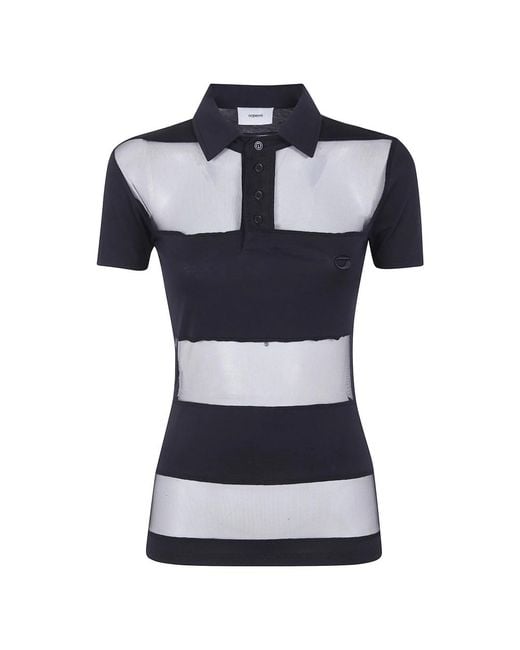 Coperni Gestreept Transparant Polo Top in het Blue