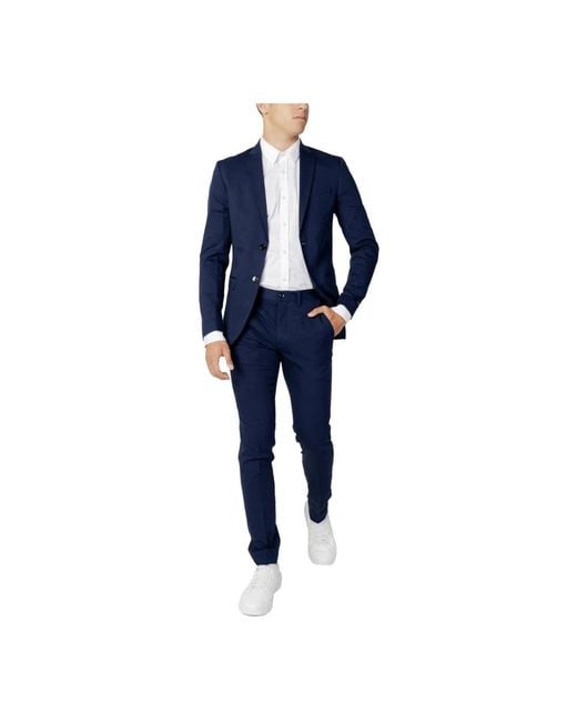 Jack & Jones Blue Single Breasted Suits for men