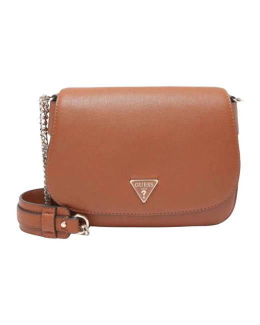 Guess Brown Fedora Stil Handtasche Cognac Farbe