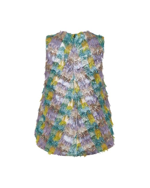 LaDoubleJ Tops ,Veelkleurig ,Polyester Fascinerende Silhouet Blouse in het Blue