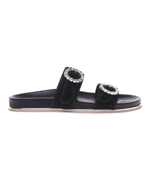 Baldinini Blue Suede And Satin Clogs