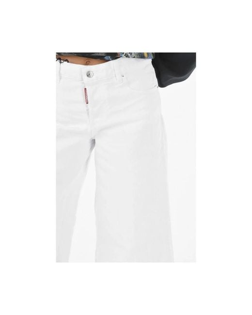 DSquared² Jeans ,Wit ,Wide Jeans in het White