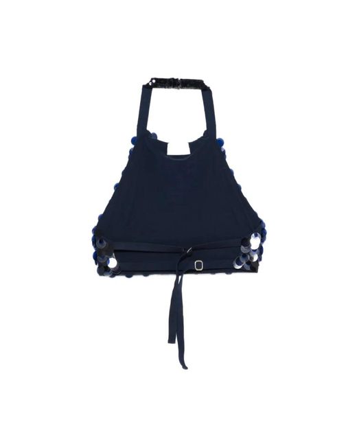 P.A.R.O.S.H. Blue Sleeveless Tops