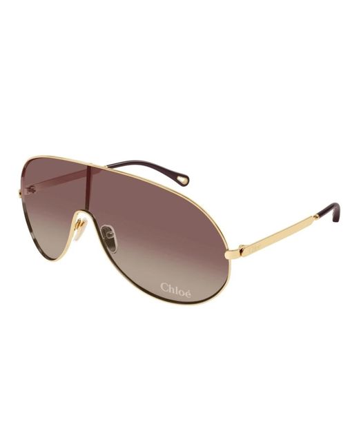 Chloé Accessoires ,Geel ,Ch0283S Full Mask Zonnebril in het Brown
