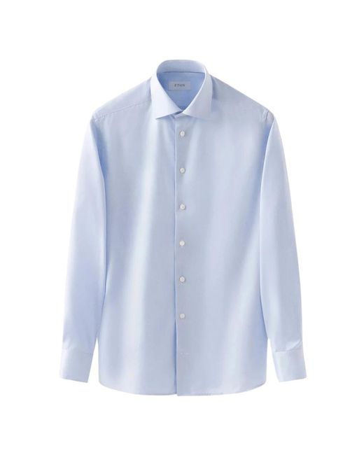 Camicia twill signature blu chiaro di Eton of Sweden in Blue da Uomo