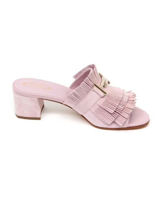 Heeled Mules di Tod's in Pink