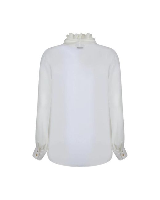 Tom Ford Overhemden ,Wit ,Witte Zijden Blouse Met Ruches in het White