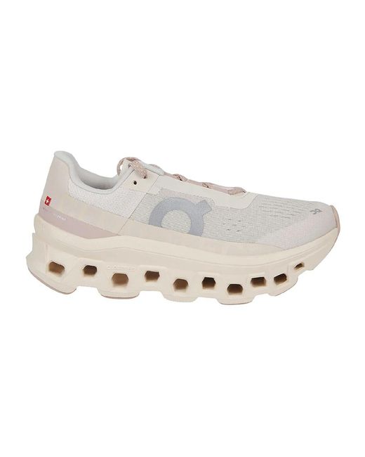 On Shoes White Graue cloudmonster sneakers