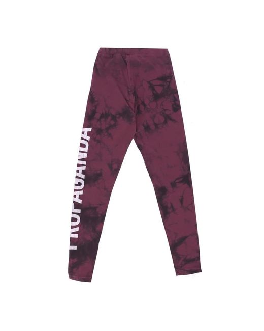 Propaganda Broeken ,Bruin ,Polyester Tie Dye Leggings Bruin Wijn in het Purple