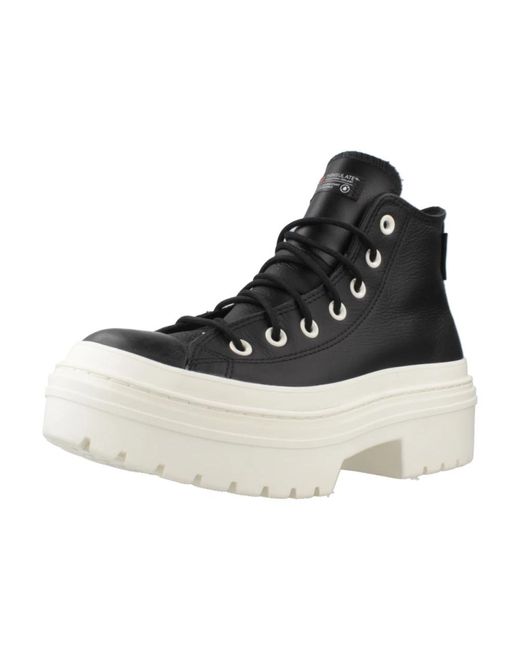 Converse Schoenen ,Zwart ,Sneakers Met Profielzool in het Black