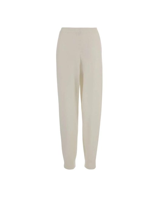 Allude Broeken ,Wit ,Wol Wool And Cashmere Pants in het Gray