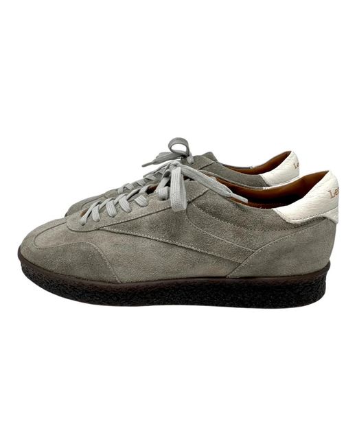 LEMARGO Schoenen ,Grijs ,Suède Dustin Sneaker, Grijs Suède, Crepe Zool in het Black voor heren