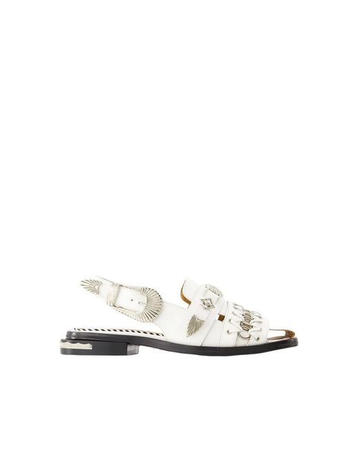 Toga White Flat Sandals