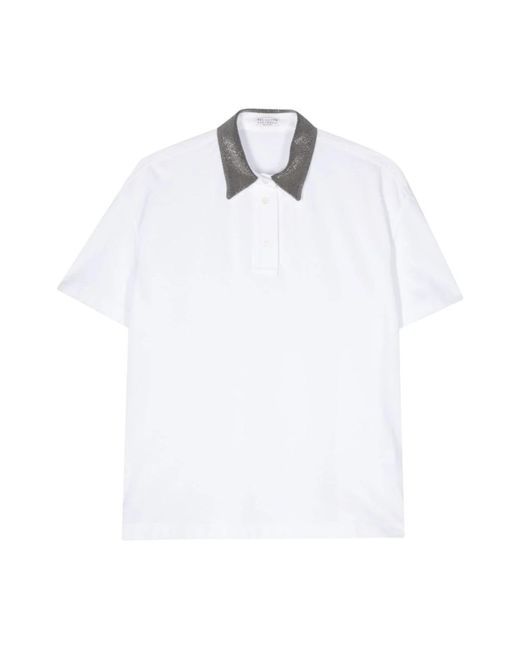 Brunello Cucinelli White Polo Shirts