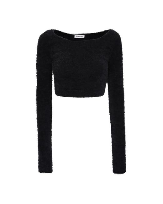 Round-Neck Knitwear Ambush en coloris Black