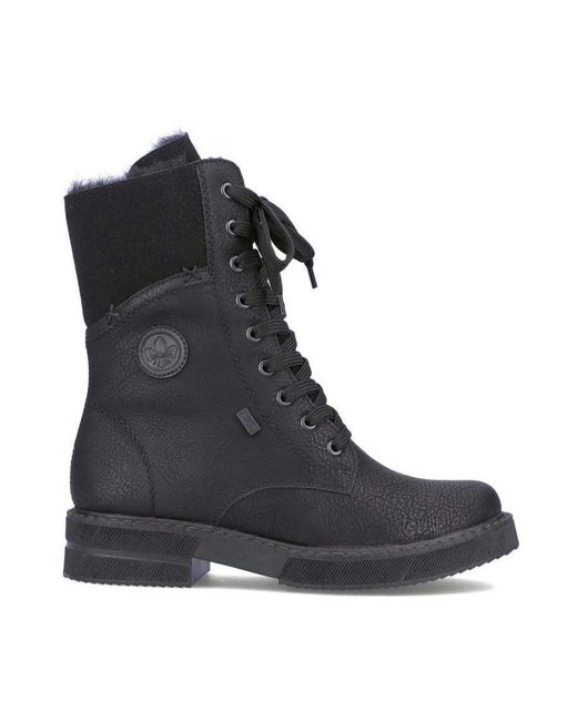 Rieker Black Lace-Up Boots