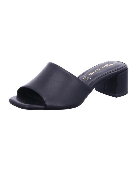 Tamaris Blue Heeled Mules